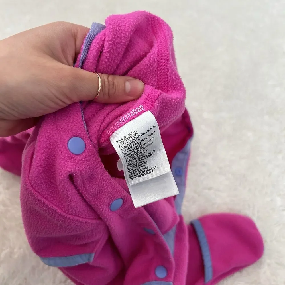 North Face Girls Glacier One-Piece Pink Fleece 0-3M Cozy Girly Preppy Casual